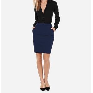 Express Pencil Skirt Navy Blue with Pockets - Size 6